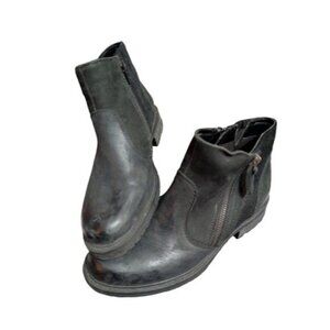 Earth Jordan Black Leather Side Zip Ankle Boot Shoes Women's US 6.5 B NWOB